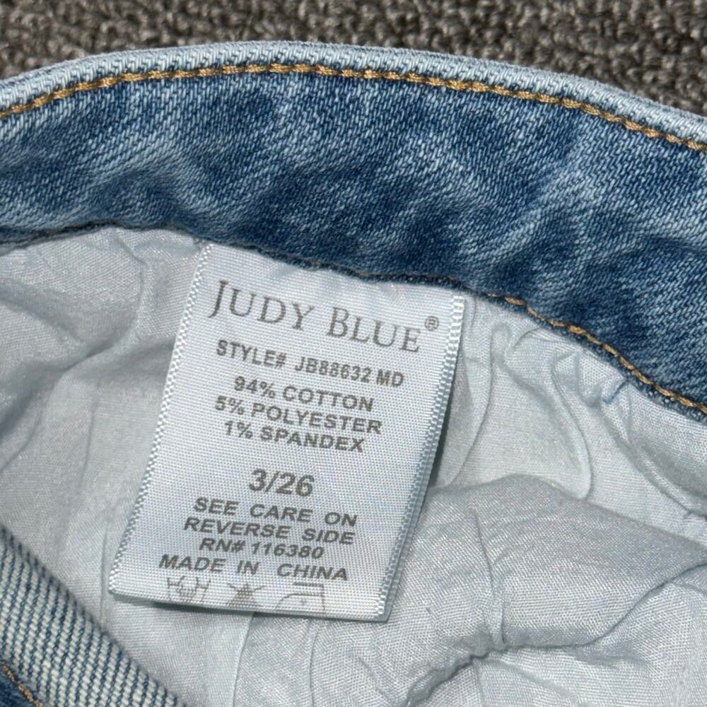 Judy Blue Mid-Rise Light Wash Destroyed Bootcut Jeans Women's Size 3/26 Boho - Picture 6 of 11
